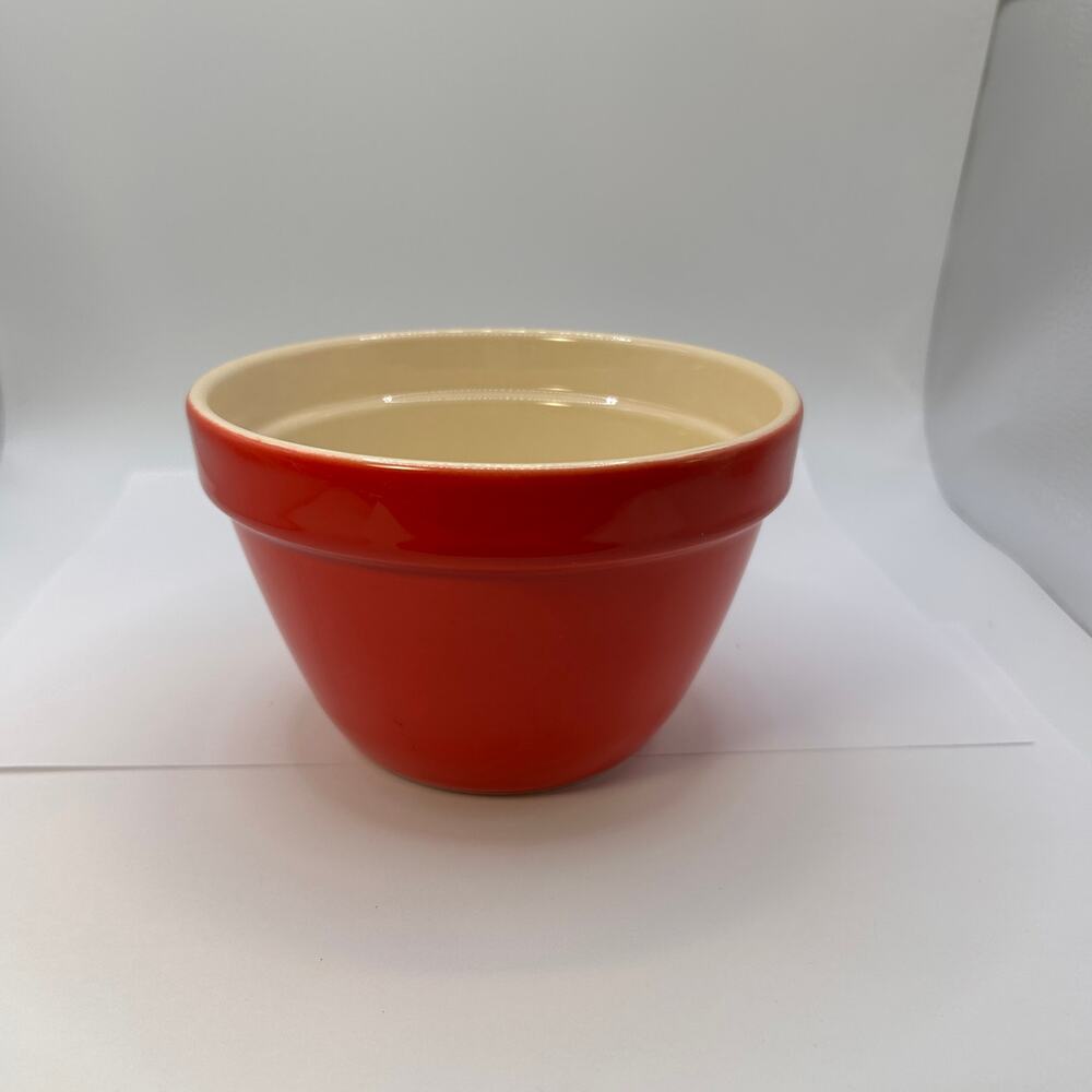 Crate & Barrel Small 5.5" x 3.5" Red Addison Stoneware Nesting Mixing Bowl